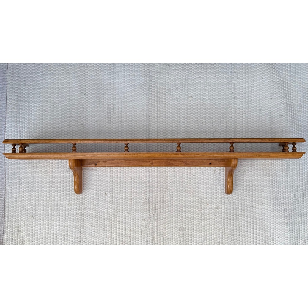Vintage Oak Wood Gallery Rail Wall Shelf Spindle Floating Ledge 36 Inch